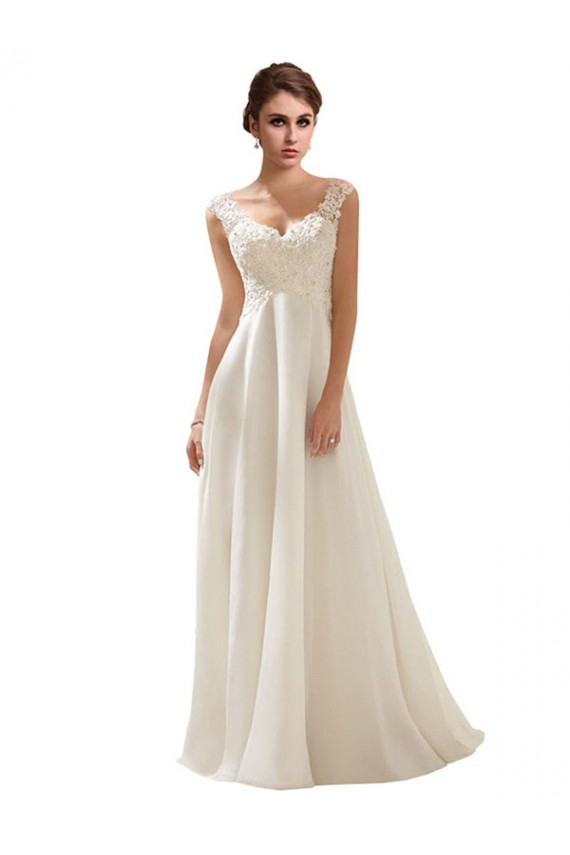 V-Neck Lace Wedding Dress On Chiffon Melbourne
