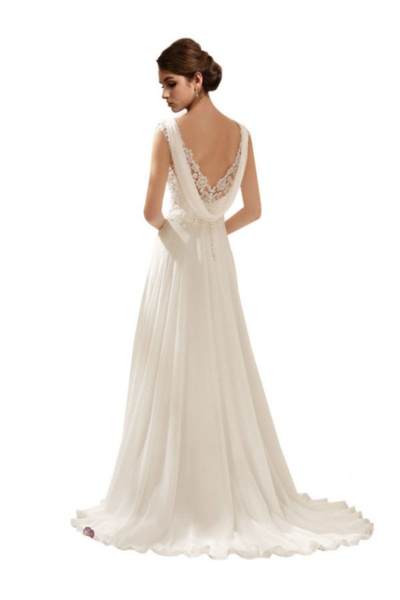V-Neck Lace Wedding Dress On Chiffon Melbourne