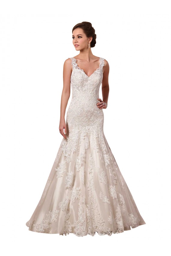 Open Back Mermaid Tulle Wedding Dress with Lace Bodice Melbourne