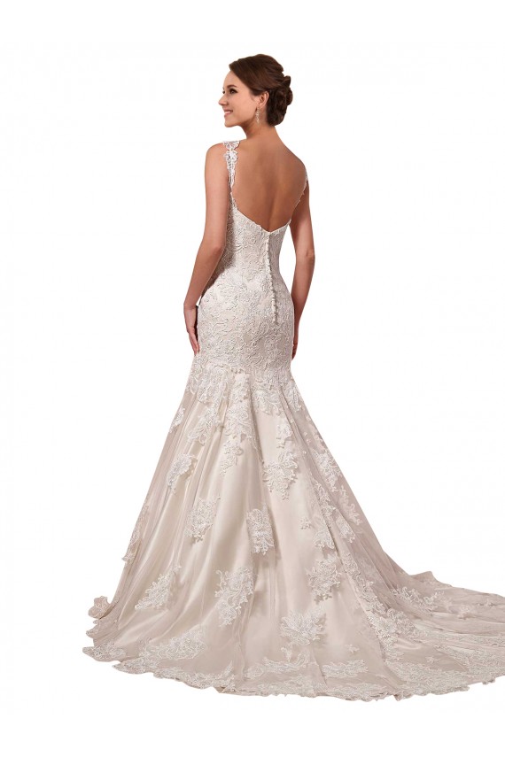Open Back Mermaid Tulle Wedding Dress with Lace Bodice Melbourne