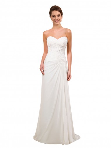 Sweetheart Neckline Chiffon Wedding Dress with Criss-Cross Ruched Bodice Melbourne