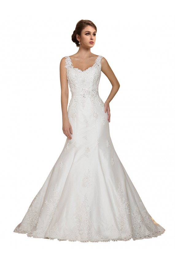 Sweethart V-Neckline Lace Wedding Dress with Shoulder Straps Melbourne