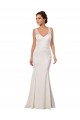 V-Neck Mermaid Crepe Wedding Dress with Lace Bodice Melbourne