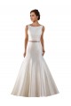 Modern Boat Neck Mermaid Satin Wedding Dress with Deep V-Back Melbourne