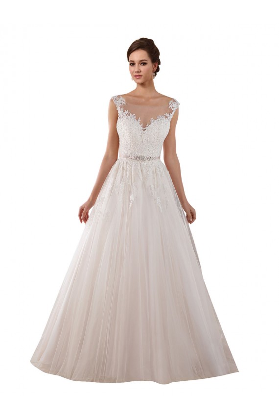 Illusion Sweetheart Neck Ball Gown Tulle Wedding Dress with Lace Bodice Melbourne