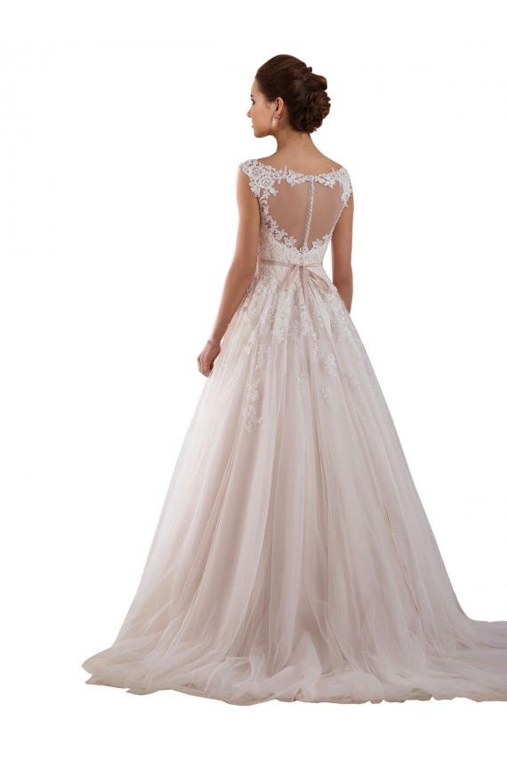Illusion Sweetheart Neck Ball Gown Tulle Wedding Dress with Lace Bodice Melbourne