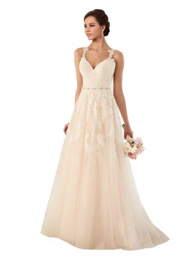 Sweetheart A-Line Tulle Wedding Dress with Lace Illusion Back Melbourne