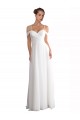 Off the Shoulder A-Line Ruched Chiffon Beach Wedding Dress Melbourne