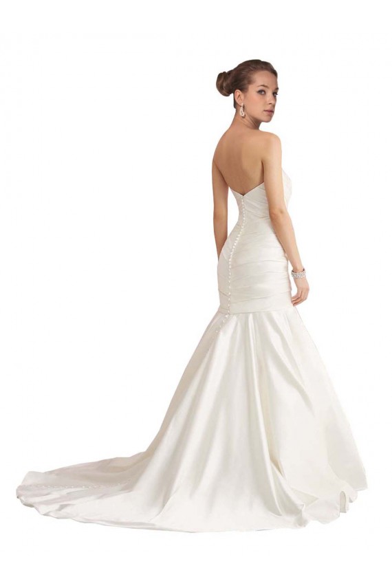 Strapless Mermaid Ruched Satin Beach Wedding Dress with Low Back Melbourne