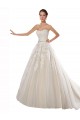 Strapless Ball Gown Tulle Wedding Dress with Lace Cascades Melbourne