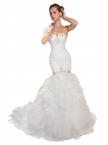 Shop Sweetheart Mermaid Cascading Organza Wedding Dress Melbourne