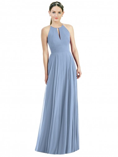 Shop Keyhole Halter Chiffon Maxi Bridesmaid Dress Melbourne