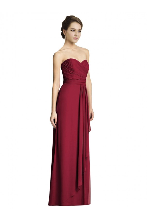 Long Strapless Chiffon Bridesmaid Dress with Side Slit Melbourne