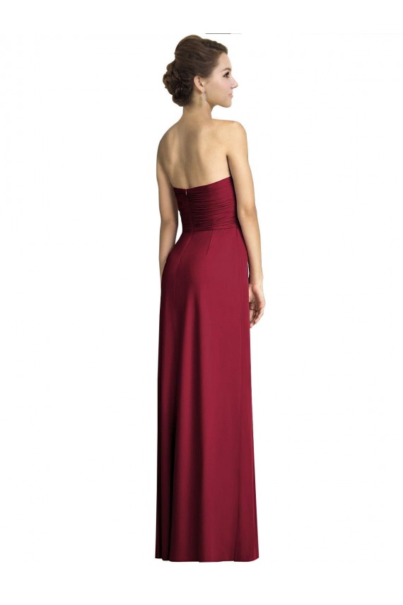Long Strapless Chiffon Bridesmaid Dress with Side Slit Melbourne