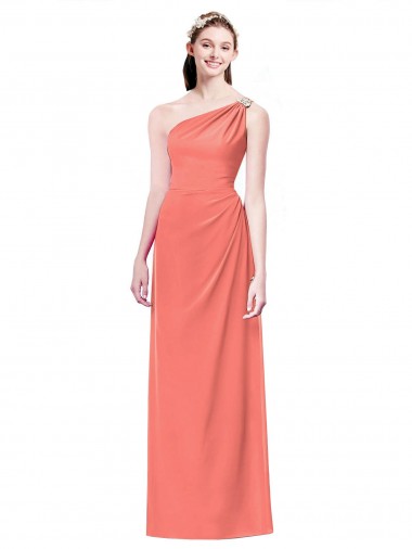 Shop Draped Full Length One Shoulder Chiffon Bridesmaid Dress Melbourne