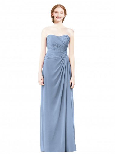 Shop Strapless Long Chiffon Bridesmaid Dress with Sweetheart Neckline Melbourne