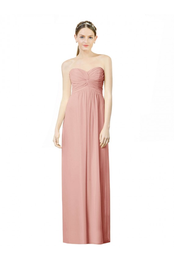 Long Chiffon Sweetheart Bridesmaid Dress with Twist Bodice Melbourne