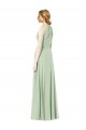 Halter Neckline Long Chiffon Bridesmaid Dress with Side Bow