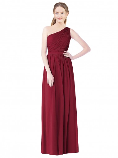 Shop One Shoulder Full Length Long Chiffon Bridesmaid Dress. Melbourne