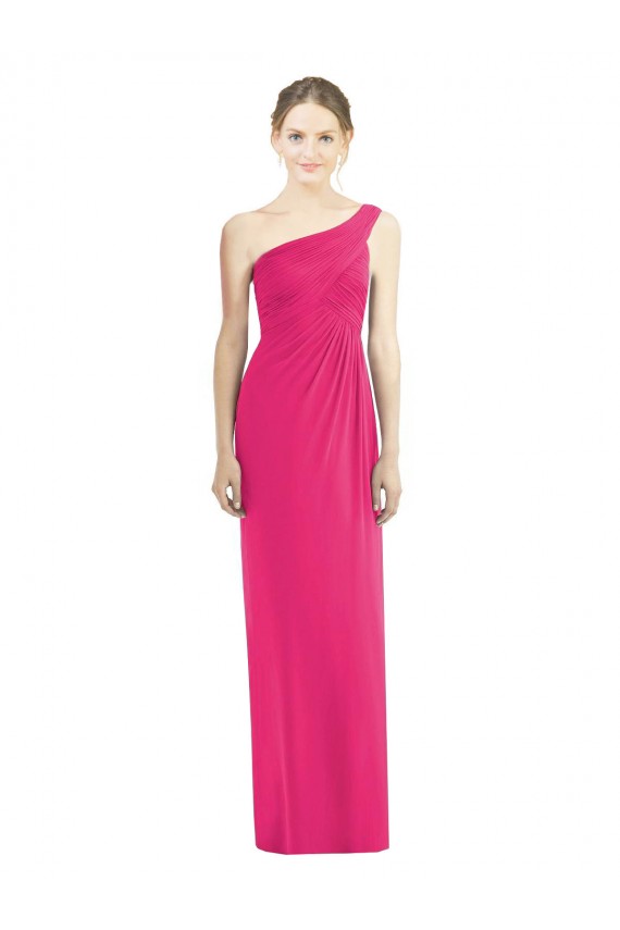 One Shoulder Long Chiffon Bridesmaid Dress Melbourne