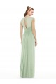 Sheer Back Cap Sleeves Long Chiffon Bridesmaid Dress  Melbourne