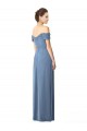 Off the Shoulder Chiffon Bridesmaid Dress with Draped Bodice Melbourne