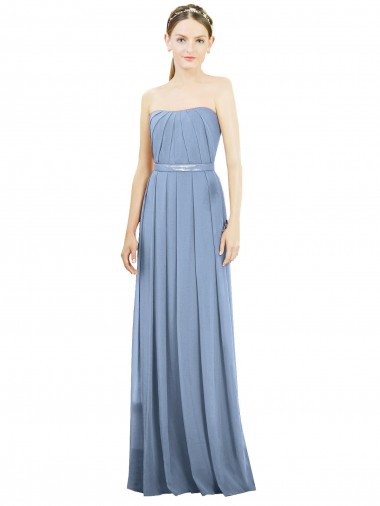 Shop V-Pleat Chiffon Full-Length Strapless Bridesmaid Dress Melbourne