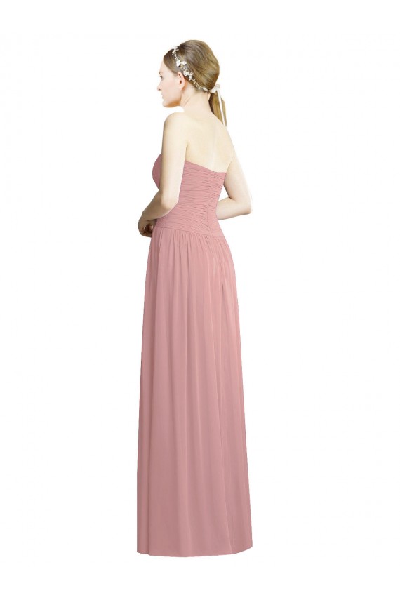 Crossover Draped Sweetheart Chiffon Formal Bridesmaid Dress with Front Slit Melbourne