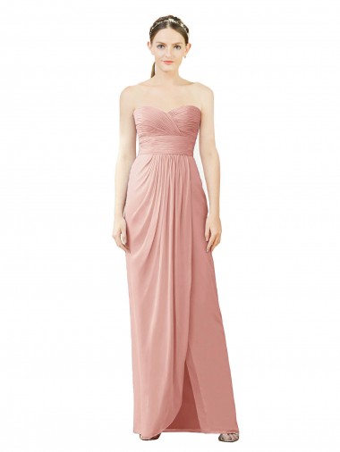 Shop Strapless Sweetheart Long Chiffon Wrap Bridesmaid Dress Melbourne