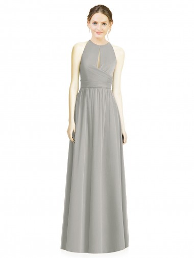 Shop Draped Keyhole Long Chiffon Bridesmaid Dress Melbourne