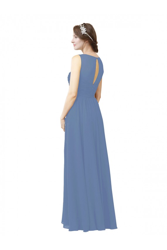 Luxe Chiffon Bridesmaid Dress with Illusion and Sweetheart Neckline Melbourne