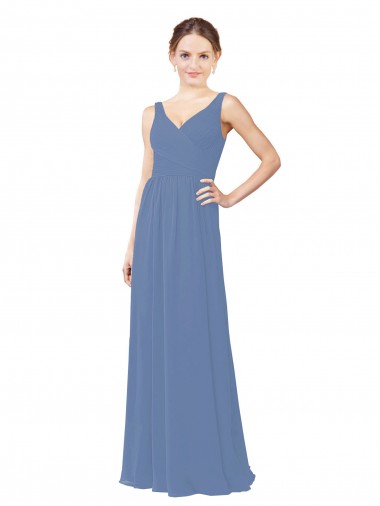 Shop Draped V-Neck Luxe Chiffon Bridesmaid Dress Melbourne