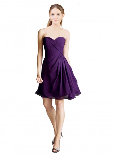 Shop Draped Chiffon Long Sweetheart Cocktail Bridesmaid Dress Melbourne