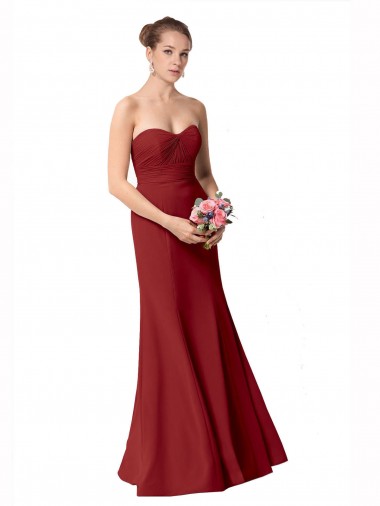 Shop Full Length Sweetheart Chiffon Bridesmaid Dress with Ruched Bodice Melbourne
