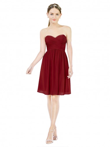 Shop Short Sweetheart Knee Length Chiffon Cocktail Bridesmaid Dress with Open Back Melbourne