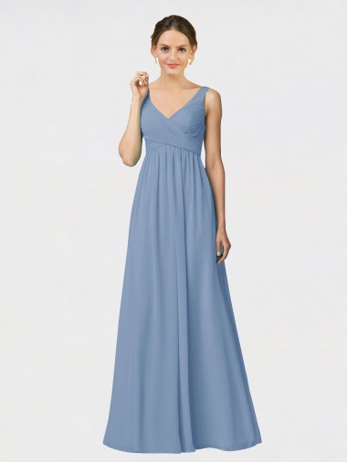 Shop Long Chiffon Bridesmaid Dress with Sweetheart Neckline and Wide Straps Melbourne