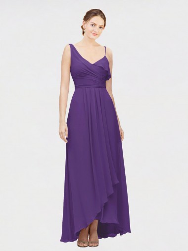 Shop One Shoulder High Low Chiffon Bridesmaid Dress with Wrap Waist Melbourne