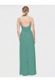 Rouched V-Neckline and Spaghetti Straps Long Chiffon Bridesmaid Dress Melbourne