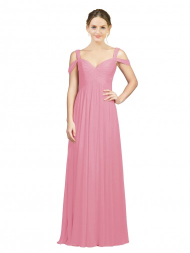 Sweetheart Long Chiffon Bridesmaid Dress with Off the Shoulder Straps Melbourne