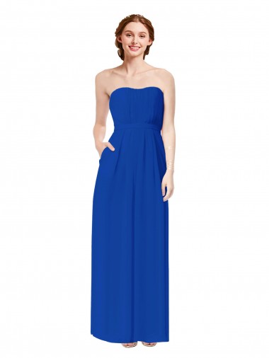 Strapless Sweetheart Keyhole Back Long Chiffon Bridesmaid Dress Melbourne