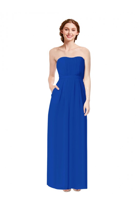 Strapless Sweetheart Keyhole Back Long Chiffon Bridesmaid Dress Melbourne