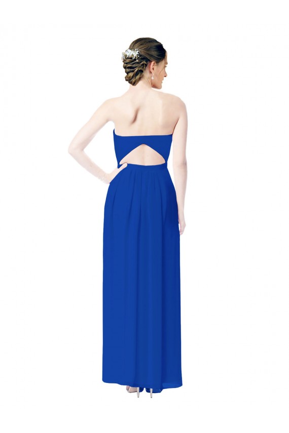 Strapless Sweetheart Keyhole Back Long Chiffon Bridesmaid Dress Melbourne
