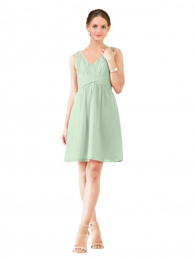 Shop v-Neckline Short Knee Length Chiffon Cocktail Bridesmaid Dress Melbourne