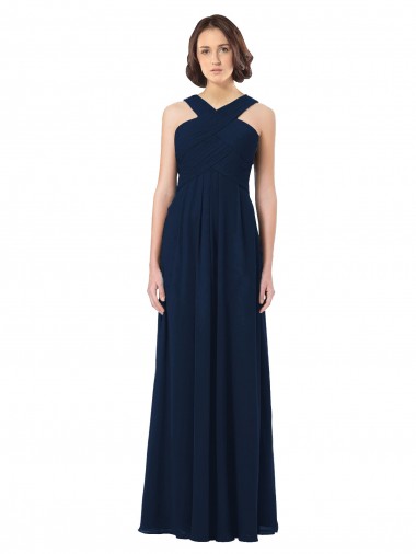 Shop Long Chiffon Bridesmaid Dress V-Neck Top Melbourne