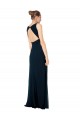 Long Chiffon V-Neck Sleeveless Bridesmaid Dress with Large Keyhole Back Melbourne