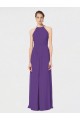 Long Chiffon Spaghetti Strap Halter Bridesmaid Dress