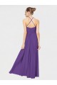 Long Chiffon Spaghetti Strap Halter Bridesmaid Dress