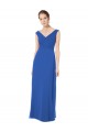 Long Chiffon Strapless Bridesmaid Dress with Wide Front and Back V-Neckline Melbourne
