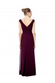 Long Chiffon Strapless Bridesmaid Dress with Wide Front and Back V-Neckline Melbourne