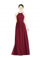 Halter Neck Open Back Draped Chiffon Bridesmaid Dress